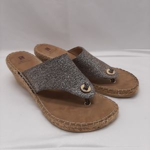 Womens White Mountain Beachball Wedge Sandals New Size